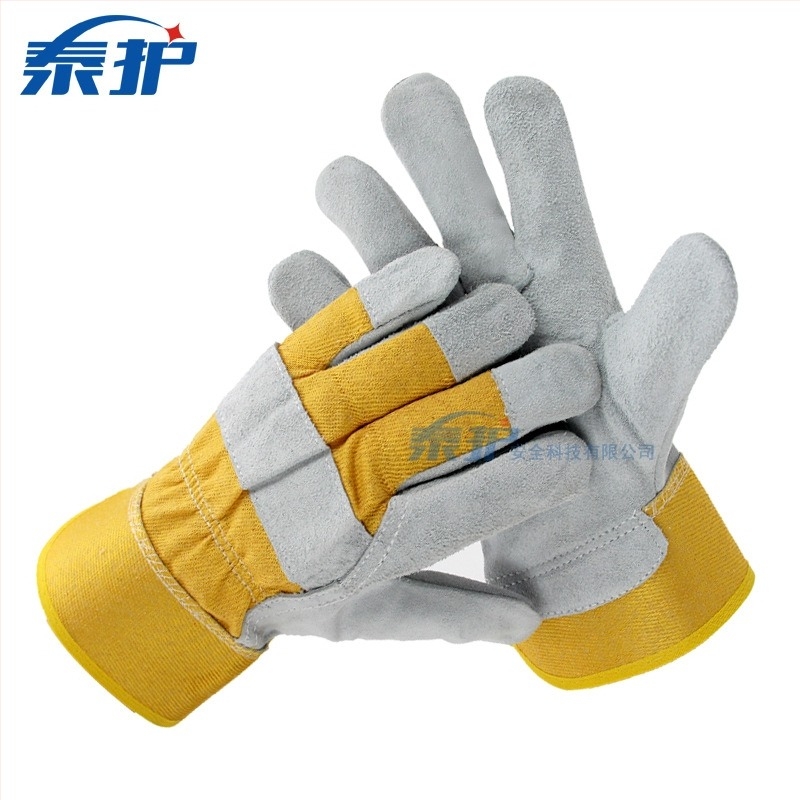 Γάντια συγκόλλησης από δέρμα αγελάδας, δύο στρώσεων με θερμική μόνωση, κατάλληλα για συγκόλληση και ηλεκτροσυγκόλληση, ανθεκτικά γάντια εργασίας