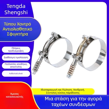 Σφιγκτήρας από ανοξείδωτο χάλυβα 304, Τ-τύπου υψηλής αντοχής, γυαλισμένη επιφάνεια, δυνατότητα παραμετροποίησης