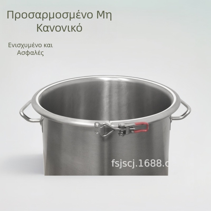 Σφιγκτήρας από ανοξείδωτο χάλυβα 201, μοντέλο KG001, για στερέωση στο στόμιο κάδου σούπας, λεία επιφάνεια