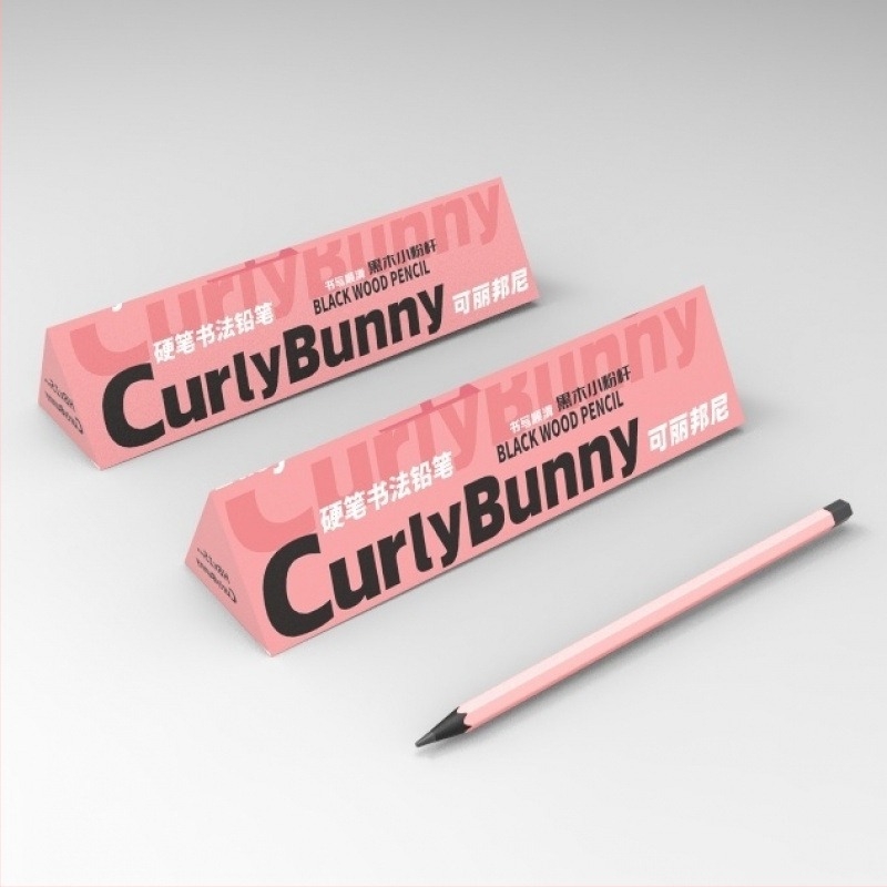 CURLY BUNNY εξάγωνο HB ξύλινο μολύβι για μαθητές Α' και Β' τάξης – ανθεκτικό στη θραύση