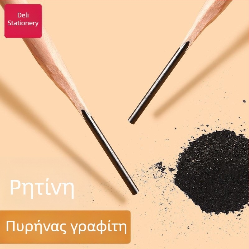 Deli μολύβια από φυσικό ξύλο 2B/HB για νηπιαγωγείο и μαθητές Α'–Β' Δημοτικού, τριγωνικός σωλήνας συσκευασίας