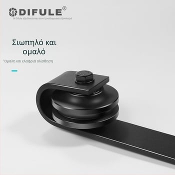 Σύστημα πόρτας τύπου barn με ράγα και τροχούς, μοντέλο DFL-GC001, χάλυβας άνθρακας, φινίρισμα ηλεκτροφόρησης, φορτίο έως 150 kg, κατάλληλο για πόρτες barn, γραφείου, κουζίνας