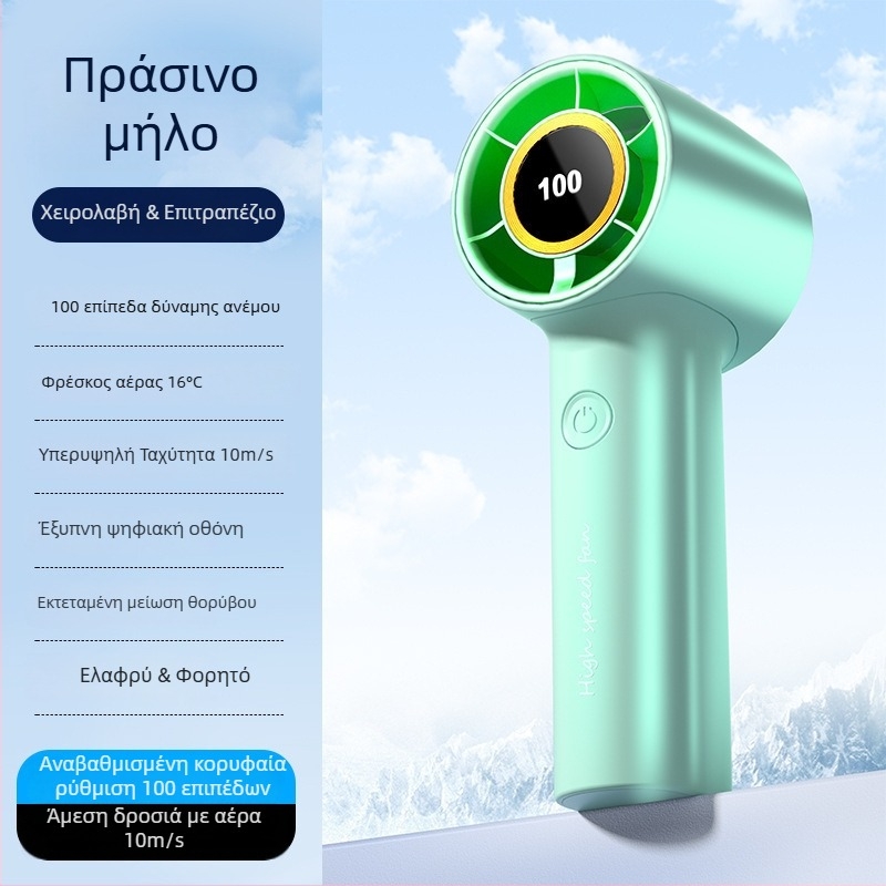 Χειροκίνητος USB ανεμιστήρας με ενσωματωμένη μπαταρία, συνεχής ρύθμιση ταχύτητας, χαμηλός θόρυβος