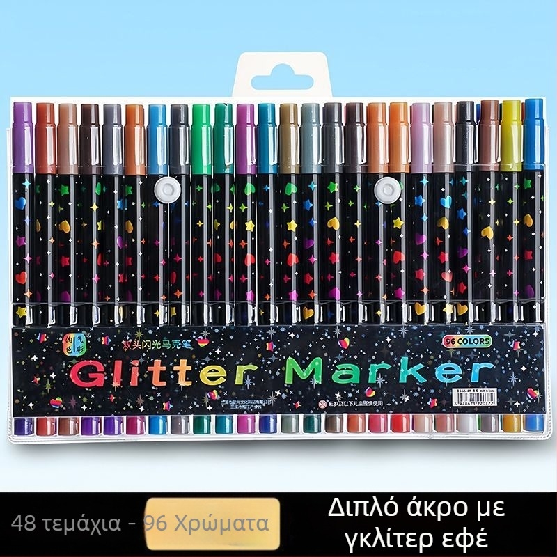 Διπλής όψεως γκλίτερ μαρκαδόρος για τέχνη και νερομπογιές – κεκλιμένη άκρη, πλαστικό σώμα, μοντέλο 1166