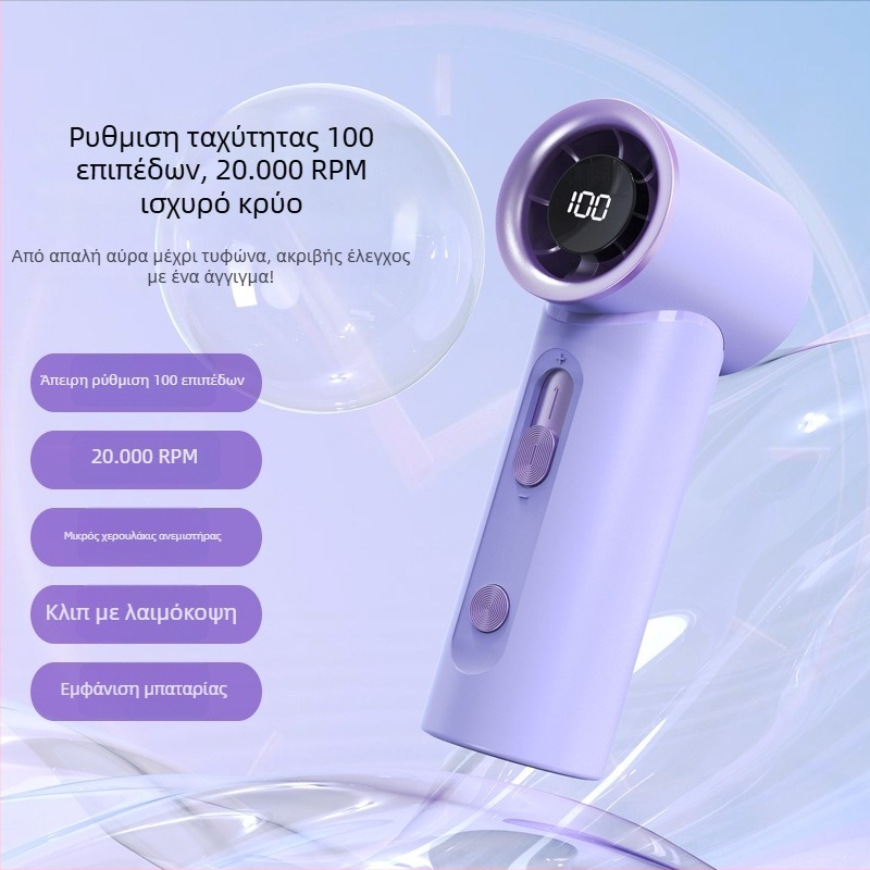 Μίνι φορητός ανεμιστήρας USB με ψηφιακή οθόνη, τσέπης για εξωτερικούς χώρους, 5 λεπίδες, 100 επιπέδων ρύθμισης ταχύτητας, υψηλή ταχύτητα
