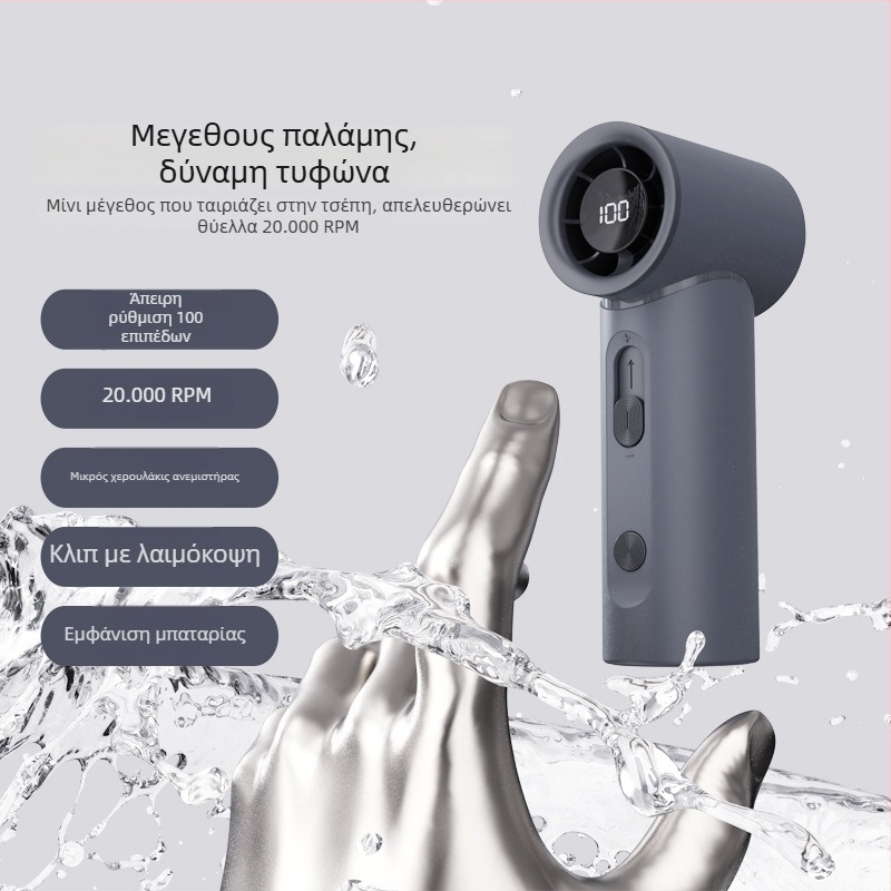 Μίνι φορητός ανεμιστήρας USB με ψηφιακή οθόνη, τσέπης για εξωτερικούς χώρους, 5 λεπίδες, 100 επιπέδων ρύθμισης ταχύτητας, υψηλή ταχύτητα