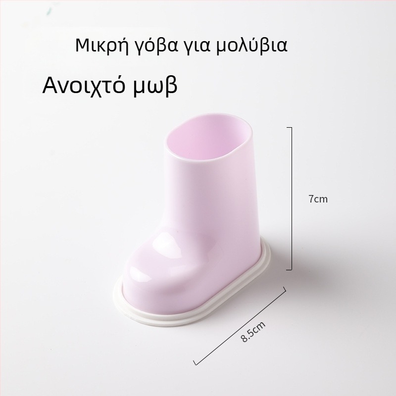 Δοχείο στυλό και οργανωτής πινέλων μακιγιάζ – ABS, κυκλικό σχήμα, μοντέλο Small Boot, με λογότυπο