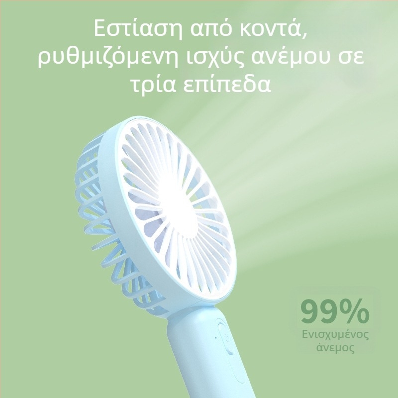 Φορητός ανεμιστήρας USB για γραφείο και χέρι, επαναφορτιζόμενος, ήσυχος και ισχυρός, με βάση για κινητό, ιδανικό δώρο για φοιτητές