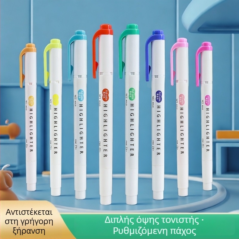 Διπλής όψης Υπογραμμιστής με μελάνι ανθεκτικό στη μουτζούρα, διαγράψιμο, φιλικός προς τα μάτια για σημειώσεις και ημερολόγιο
