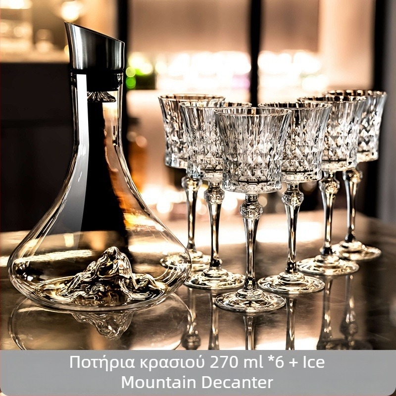 Κανάτα κρασιού και σετ κρυστάλλινων ποτηριών, χωρίς μόλυβδο γυαλί, Νέο κινεζικό στυλ είδη μπαρ, ποιοτικό προϊόν