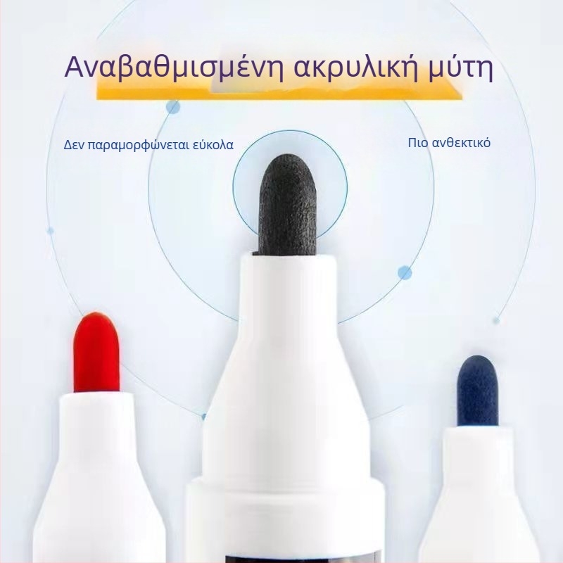 Υγρός μαρκαδόρος πίνακα λευκού με μεγάλη χωρητικότητα, σβήνει εύκολα χωρίς ίχνη, μαύρος, άκρη 1,8 mm, για δασκάλους