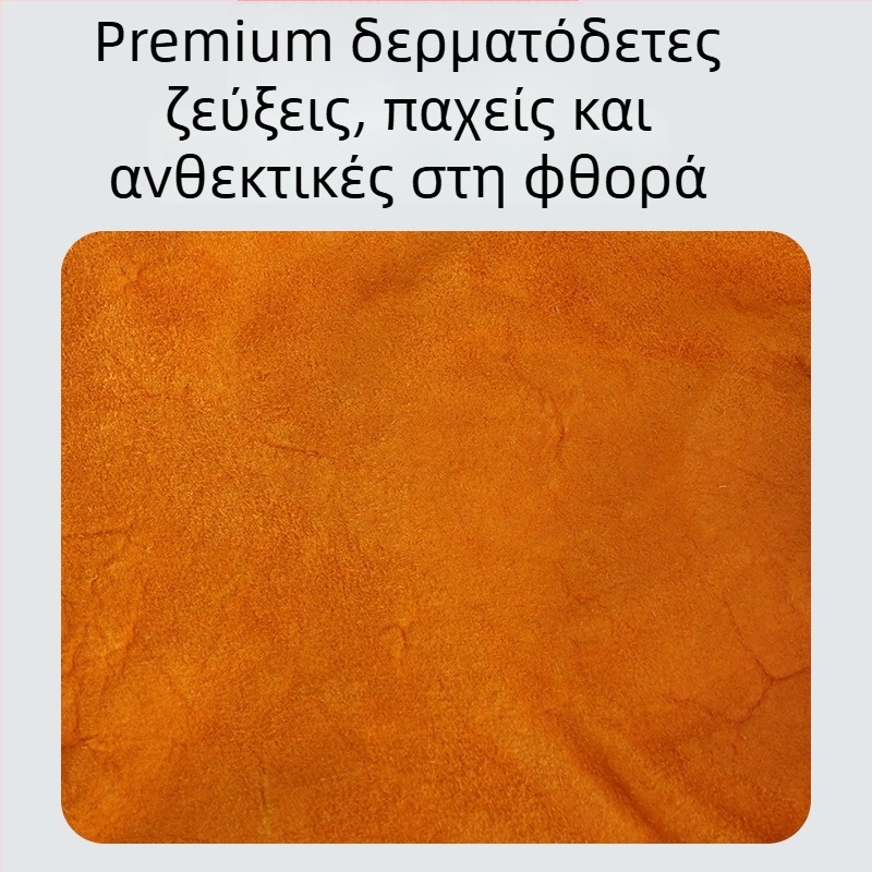 Γάντια συγκόλλησης Finder/Discoverer, παχύτερα και ανθεκτικά στη φθορά, σουέδ δέρμα από μοσχί + καμβάς, για συγκόλληση, προστασία εργαζομένων