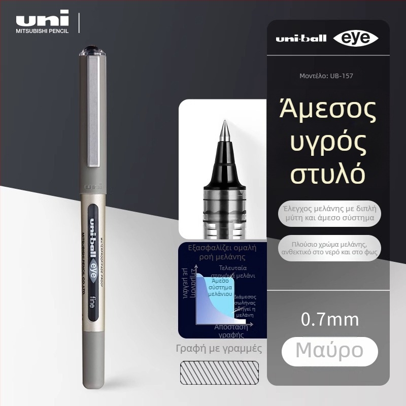 UB-157 rollerball στυλό, πλαστικό περίβλημα, υγρό μελάνι, σειρά Uni Mitsubishi