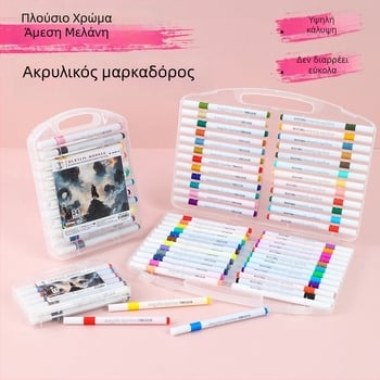 Μαρκαδόρος ακρυλικός με μία μύτη, κυκλικό σώμα, σε φορητό σετ σε κουτί για ζωγραφική και DIY τέχνη