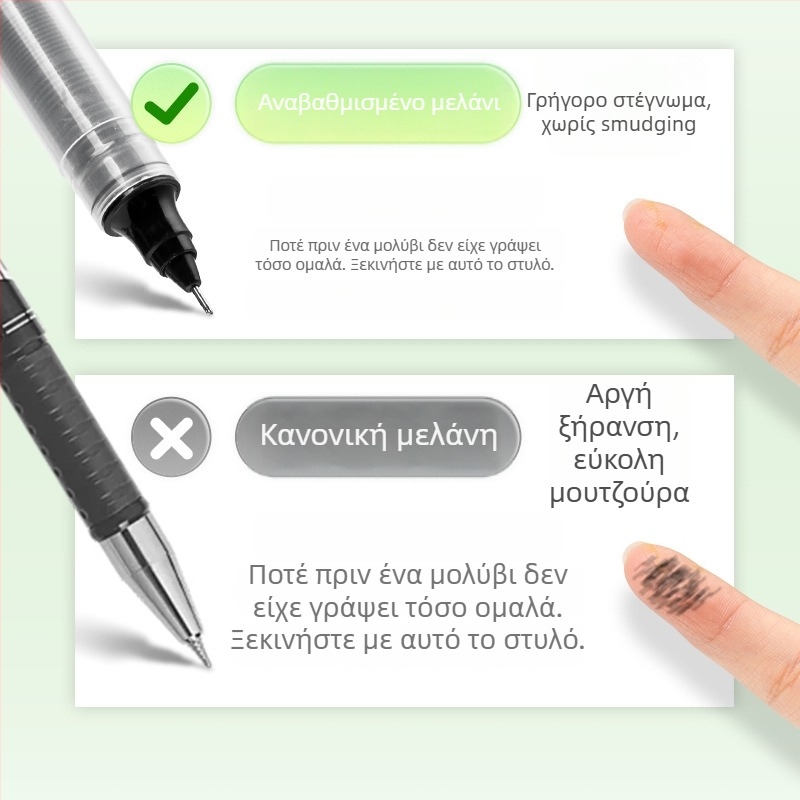 Στυλό γραφείου με ακίδα 0,5 mm, άκρη από ανοξείδωτο χάλυβα, πλαστικό περίβλημα, καπάκι