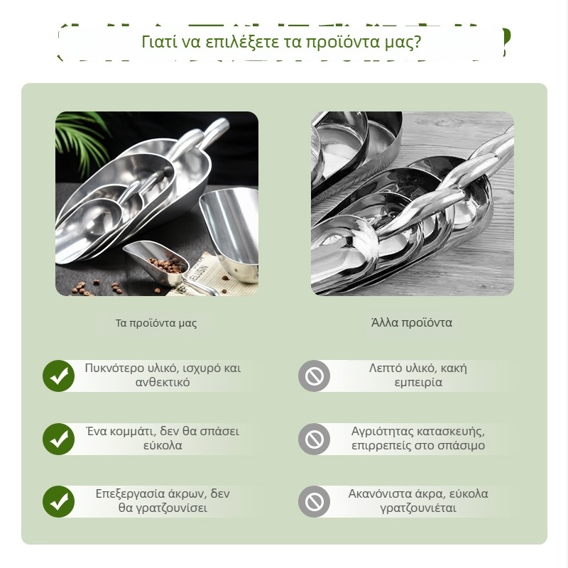 Κουτάλι πάγου από κράμα αλουμινίου με λαβή από ανοξείδωτο χάλυβα, για παγομηχανές, τρόφιμα και κοκτέιλ μπαρ