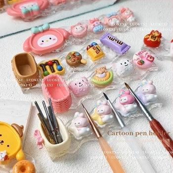 Ακρυλικός θήκη στυλό για τέχνη νυχιών με καρτούν κατοικίδιο, παλέτα και ράφι αποθήκευσης (Καθαρό περιεχόμενο: 36 g; Κατηγορία: κοσμήματα νυχιών; Υλικό: ακρυλικό; Κατάλληλο για όλους)