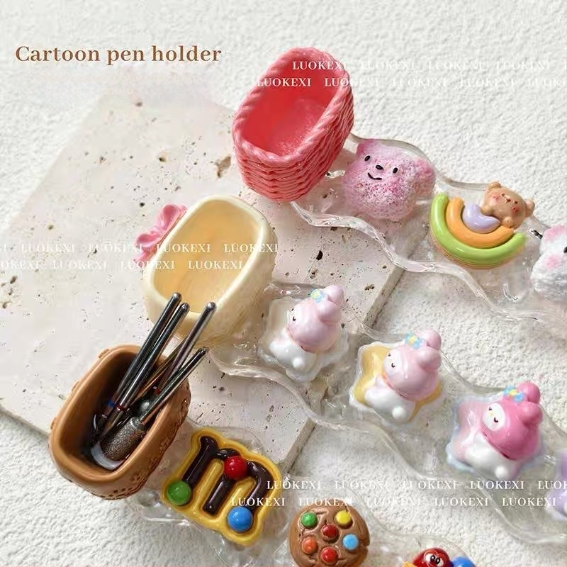 Ακρυλικός θήκη στυλό για τέχνη νυχιών με καρτούν κατοικίδιο, παλέτα και ράφι αποθήκευσης (Καθαρό περιεχόμενο: 36 g; Κατηγορία: κοσμήματα νυχιών; Υλικό: ακρυλικό; Κατάλληλο για όλους)