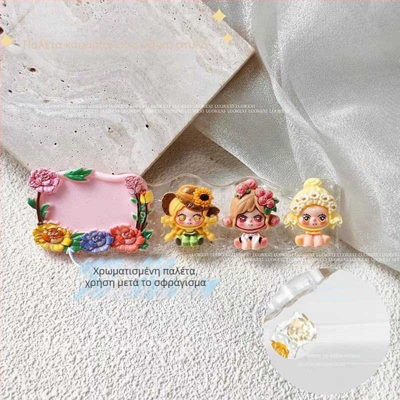 Ακρυλικός θήκη στυλό για τέχνη νυχιών με καρτούν κατοικίδιο, παλέτα και ράφι αποθήκευσης (Καθαρό περιεχόμενο: 36 g; Κατηγορία: κοσμήματα νυχιών; Υλικό: ακρυλικό; Κατάλληλο για όλους)