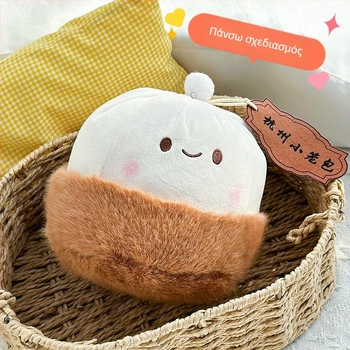 Λούτρινο κουκλάκι σε μορφή ψωμάκι με κιμά – γέμισμα PP βαμβάκι, κοντό βελούδο, προσαρμοσμένα δείγματα, κατάλληλο για 7–14 ετών