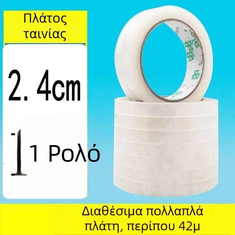 Διαφανής διανομέας κολλητικής ταινίας και βάση, PP, για γραφείο, διάμετρος άξονα 1.2–1.8 cm, πλάτος ταινίας έως 28 mm