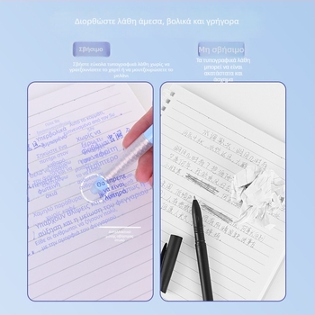 Ranbitou 702-10 Αναπλήρωση διαγραμμένου στυλό με ST άκρη, κρυστάλλινο μπλε μελάνι, θερμικά διαγραμμένο, 0,5 mm