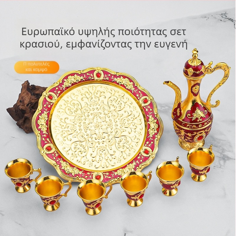 Baijiacheng Ρετρό ευρωπαϊκό σετ εργαλείων κρασιού, κράμα, 8 εξαρτήματα, 8 κιτ
