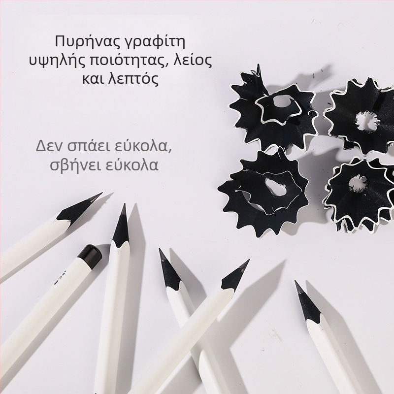 Curly Bunny Μεγάλο Τρίγωνικο Μολύβι από Μαύρο Ξύλο Basswood για Διόρθωση Λαβής HB/2B Σχολικό Γράψιμο