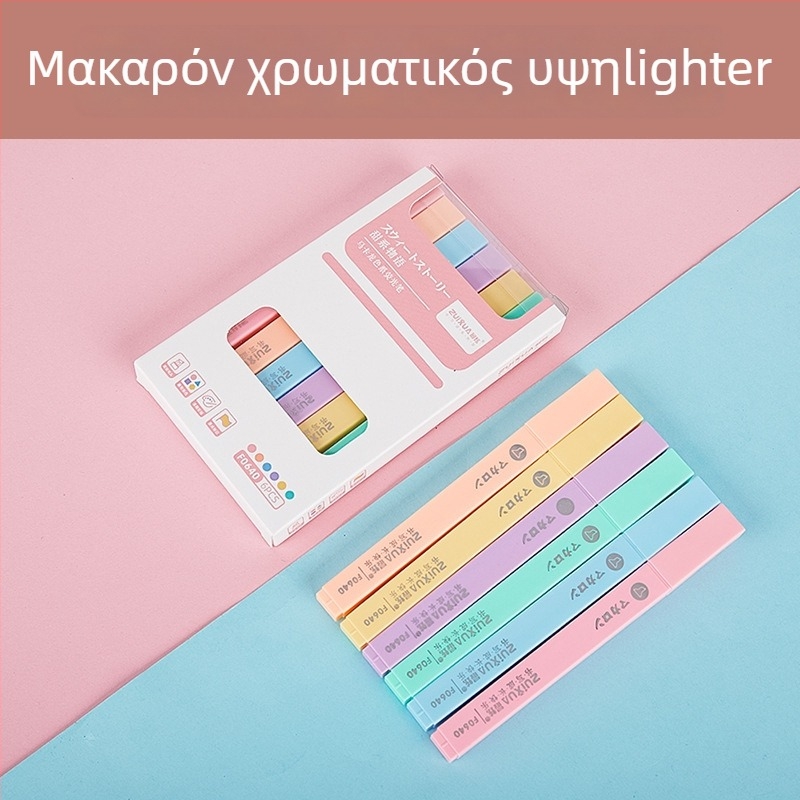 Υπογραμμιστής υψηλών προδιαγραφών με μαλακή μύτη και τετράγωνο σώμα; μοντέλο 0639, πλαστικό περίβλημα, 6 τεμάχια σε κουτί, δεν σβήνεται, τυπωμένο λογότυπο, διαθέσιμη παραμετροποίηση.