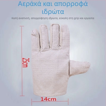 Γάντια συγκόλλησης από καμβά — ανθεκτικά στη φθορά, διπλά ενισχυμένα, πλήρως επενδεδυμένα, με 24 ραφές