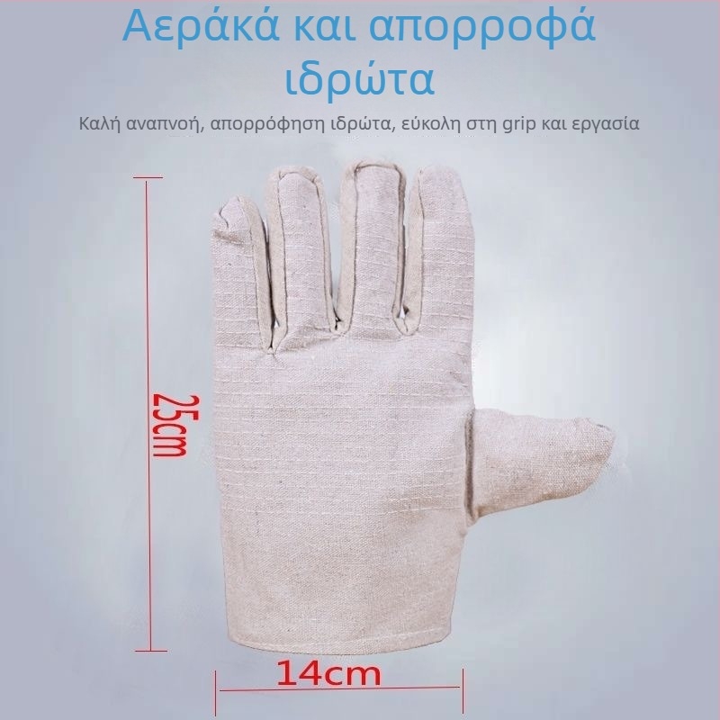 Γάντια συγκόλλησης από καμβά — ανθεκτικά στη φθορά, διπλά ενισχυμένα, πλήρως επενδεδυμένα, με 24 ραφές