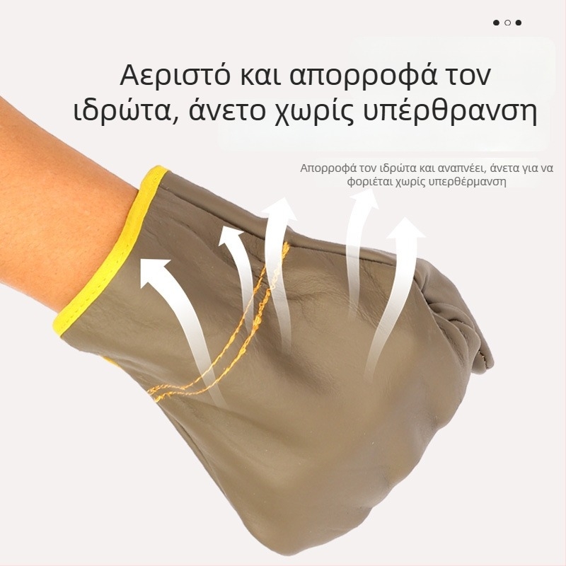 Beineshu Δερμάτινα γάντια συγκόλλησης με μόνωση θερμότητας, πλήρης πίσω όψη