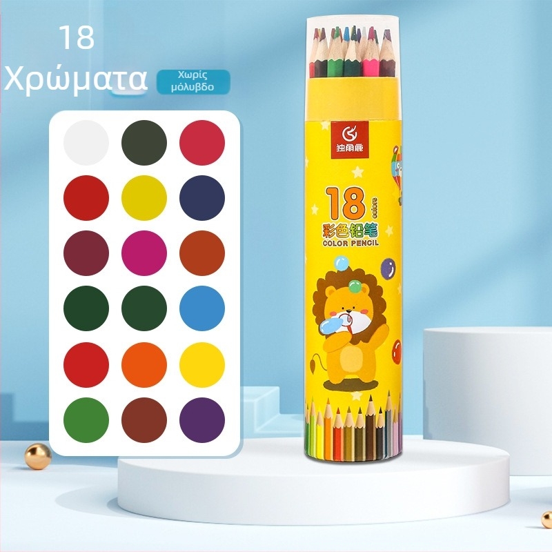 Σετ παιδικών χρωματικών μ Mollυβιών HB, εξωτερική επικάλυψη από χαρτί, βασική συσκευασία, GB πρότυπο, κατάλληλο για ζωγραφική, γραφή και χρωματισμό