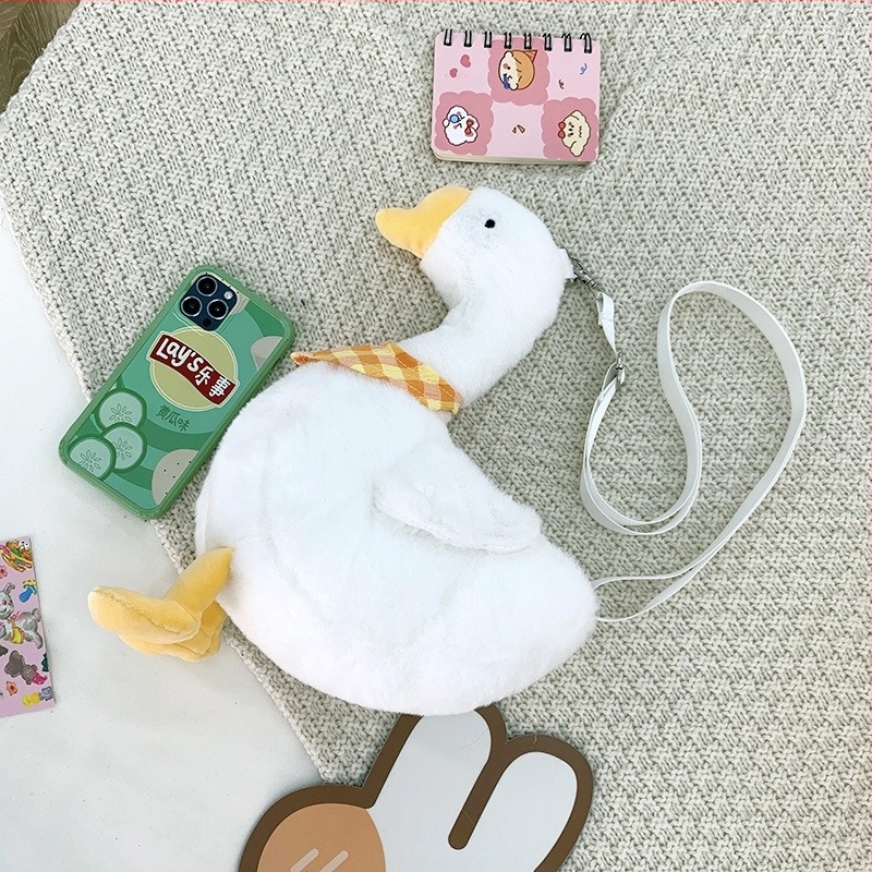 Notelli plush crossbody τσάντα με μοτίβο ζώου, φερμουάρ, επένδυση πολυεστέρα, μονή ιμάντας