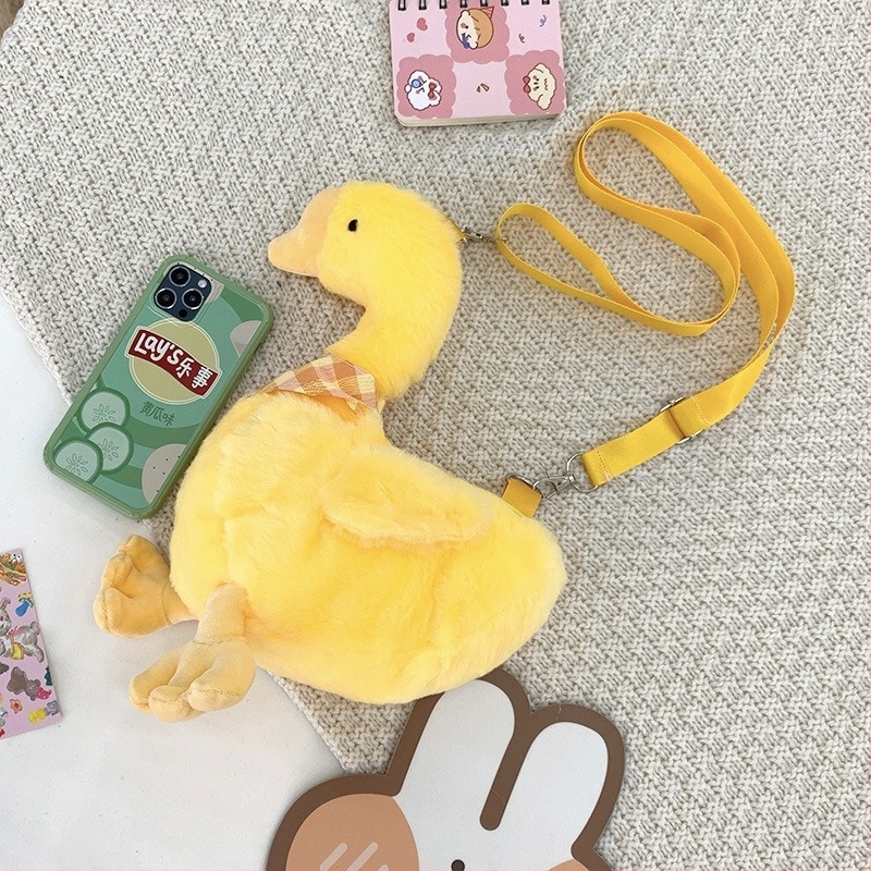Notelli plush crossbody τσάντα με μοτίβο ζώου, φερμουάρ, επένδυση πολυεστέρα, μονή ιμάντας