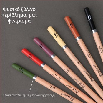 Σετ 24 ανθρακικών μολυβιών για επαγγελματικές σκιαγραφίες – για μαθητές τέχνης, ξύλινο σώμα, σκληρότητα 2B, βασική συσκευασία, κωδικός προϊόντος G-09606
