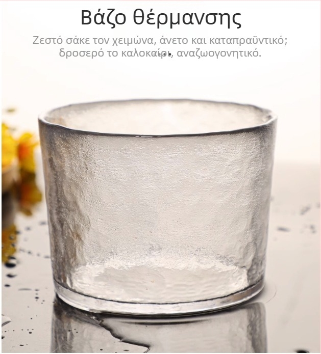 Σετ θερμοανθεκτικό γυάλινο θερμαντικό κρασιού με βάζο και ποτήρια, 6 τεμάχια, στυλ National Tide Wind