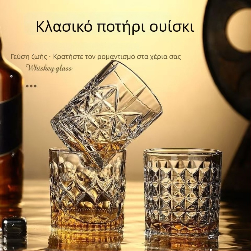 Σετ ποτηριών ουίσκι, μοντέρνο μινιμαλιστικό στυλ, γυάλι, μάρκα 01, κωδικός 0409-3, δυνατότητα εκτύπωσης λογοτύπου, ποιότητα πρώτης κατηγορίας