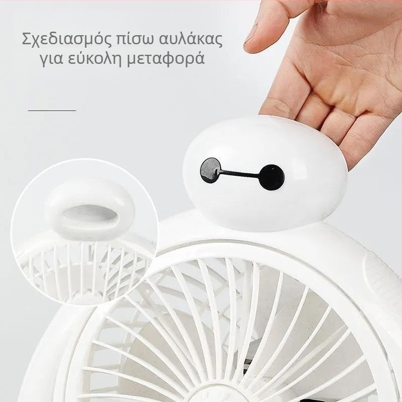Μίνι USB επιτραπέζιος ανεμιστήρας με καρτούν σχέδιο — φορητός, εξοικονόμηση ενέργειας, 3 λεπίδες, κατάλληλος για φοιτητικές εστίες και γραφείο