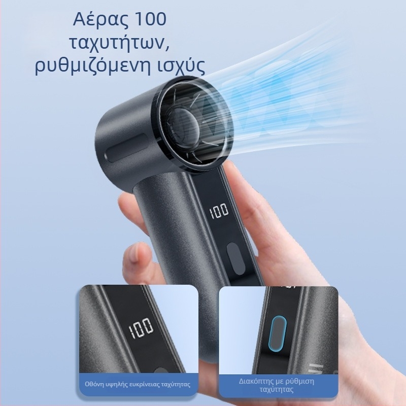 Φορητός ανεμιστήρας USB επαναφορτιζόμενος, με brushless κινητήρα, ενσωματωμένη μπαταρία 2000–4000 mAh, 5V 5W, 6+ λεπίδες
