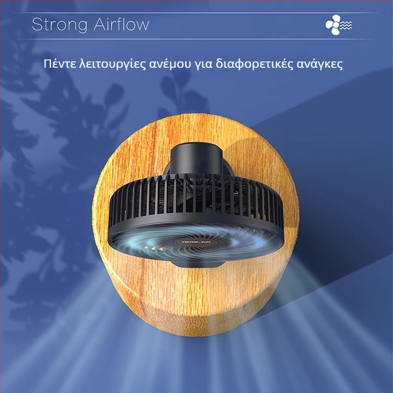 OPOLAR Κλιπ-ON Αθόρυβος USB Μίνι Επιτραπέζιος Ανεμιστήρας με Αφαιρούμενη Μπαταρία, 5 Ταχύτητες, 3 Λεπίδες, Μπαταρία πάνω από 12 ώρες
