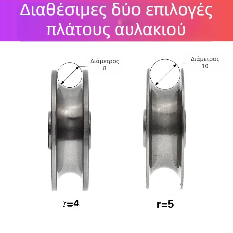 Μεταλλικός τροχός καθοδήγησης με U-καναλάκι και ρουλεμάν για συστήματα ράγας | κατασκευή από χάλυβα | ακριβής κύλινδρος