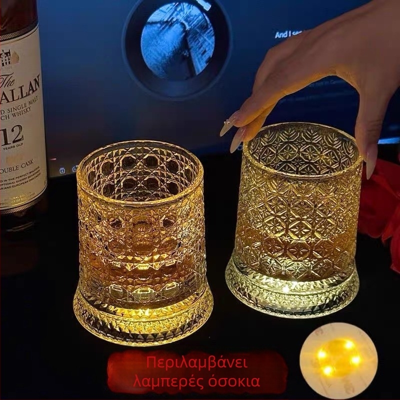 Ποτήρι ουίσκι από γυαλί, υλικό γυαλί, χωρητικότητα 201–300 ml, στυλ light luxury, σετ συσκευασίας