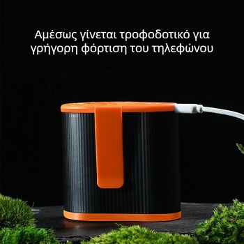 Ανεμιστήρας μέσης USB επαναφορτιζόμενος, μίνι με πλαστικές λεπίδες — 3 ταχύτητες, αυτονομία 3–6 ωρών, ενσωματωμένη μπαταρία 1000–1200 mAh, κινητήρας με βούρτσες