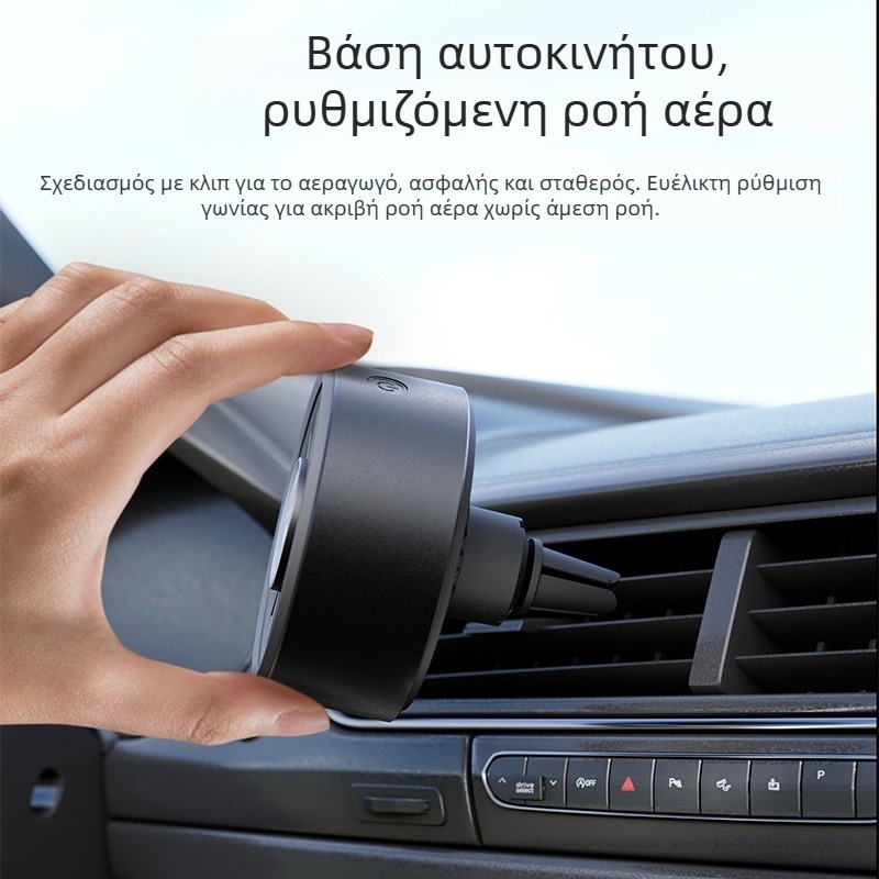 Αυτοκινητικός USB ανεμιστήρας αρωματοθεραπείας για έξοδο κλιματισμού, 5 πτερύγια, κινητήρας χωρίς ψήκτρες, ψηφιακή οθόνη, αναδιπλούμενος