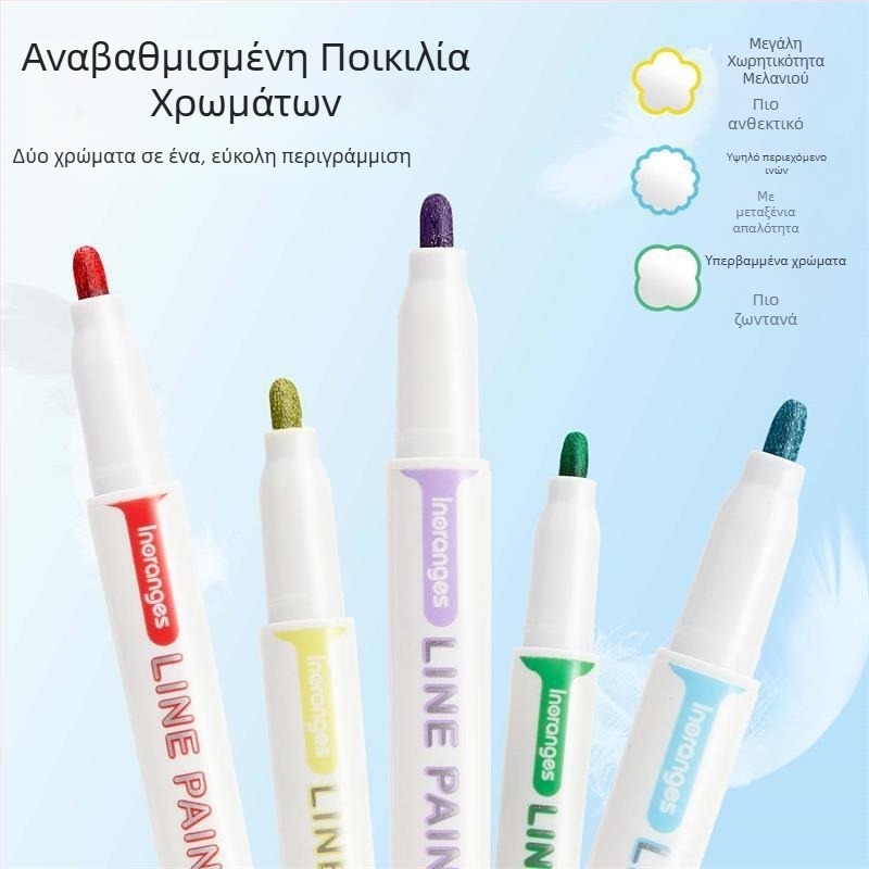 Contour Pen Σετ από Touchmark – πλαστικό περίβλημα, συσκευασία σε κουτί, μονής κεφαλής, μη διαγραψιμό, δυνατότητα εκτύπωσης λογότυπου