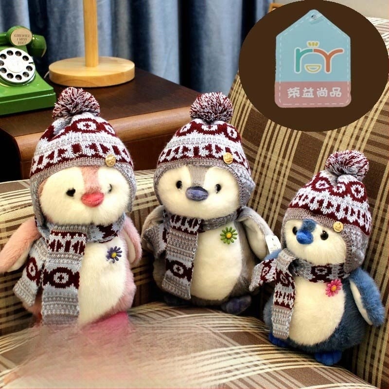 Κούκλα πιγκουίνου από βελούδο - εξαιρετικά μαλακό κοντό βελούδο, γέμισμα PP βαμβάκι, προσαρμόσιμο σχέδιο, για παιδιά 7-14 ετών