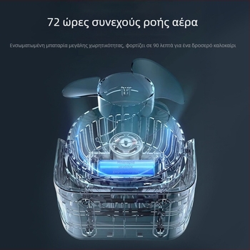 Φορτιζόμενος USB μίνι ανεμιστήρας γραφείου, με 3 φτερά, φορητός για δωμάτιο φοιτητών και σπίτι, με ενσωματωμένη μπαταρία, ήσυχος με 3 ρυθμίσεις ταχύτητας