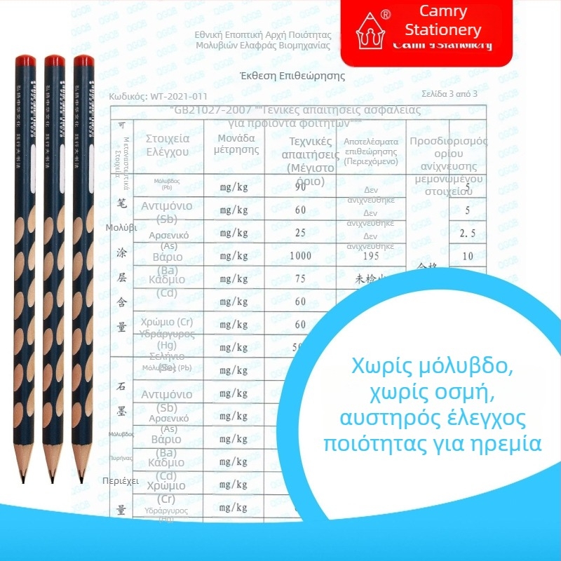 Jiamei μολύβι με μεγάλες οπές λαβής και τριγωνική ράβδο για σωστή λαβή - αρχάριοι