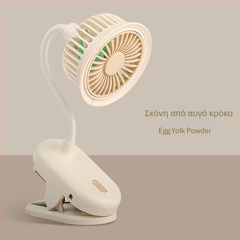 Αναφορτιζόμενος ανεμιστήρας γραφείου με κλιπ USB, ενσωματωμένη μπαταρία 100–300 mAh, 5 πτερύγια, κινητήρας με βούρτσες, μία ταχύτητα